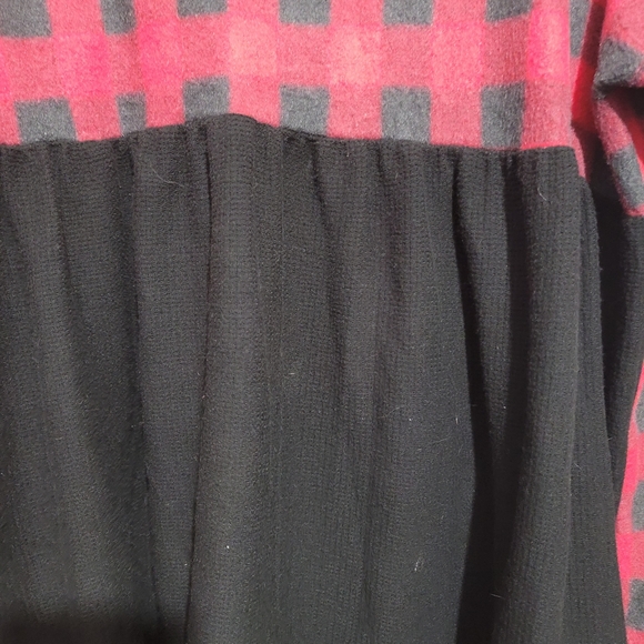 ces femme long sleeve buffalo check waffle thermal flowly bottom hem - Picture 10 of 14